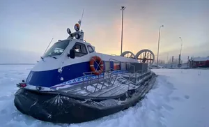 На переправе запущены перевозки на судах на воздушной подушке