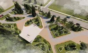 Новый Скверик. Зона отдыха в тени берёз и рябин