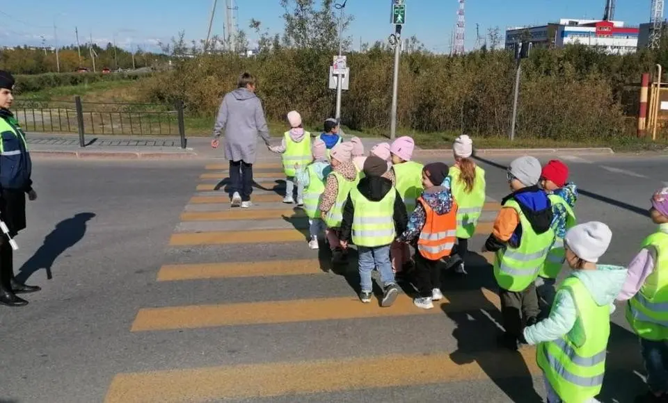 Салехардские автоинспекторы организовали пешеходную экскурсию «Безопасного маршрута» для воспитанников детских садов