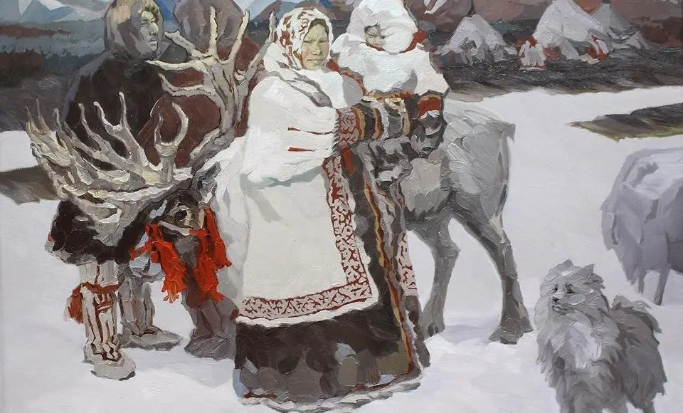 Картина салехардской художницы «Кочевники Ямала» будет представлена в Третьяковской галерее